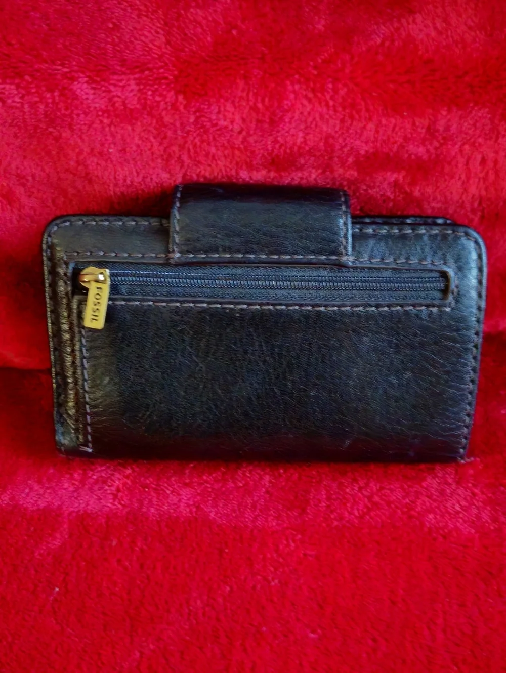 Fossil Madison Black Pebble Leather Bi-Fold Wallet